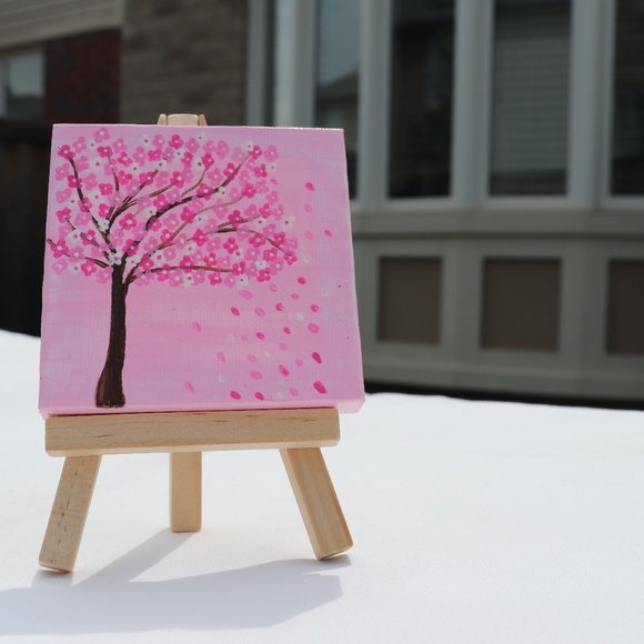 Handmade 3x3inch Mini Canvas, with a free wood eas - Picture 1 of 5